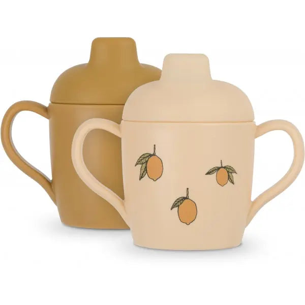 2 Pack Silicone Sippy Learning Cup - Lemon Konges Sløjd