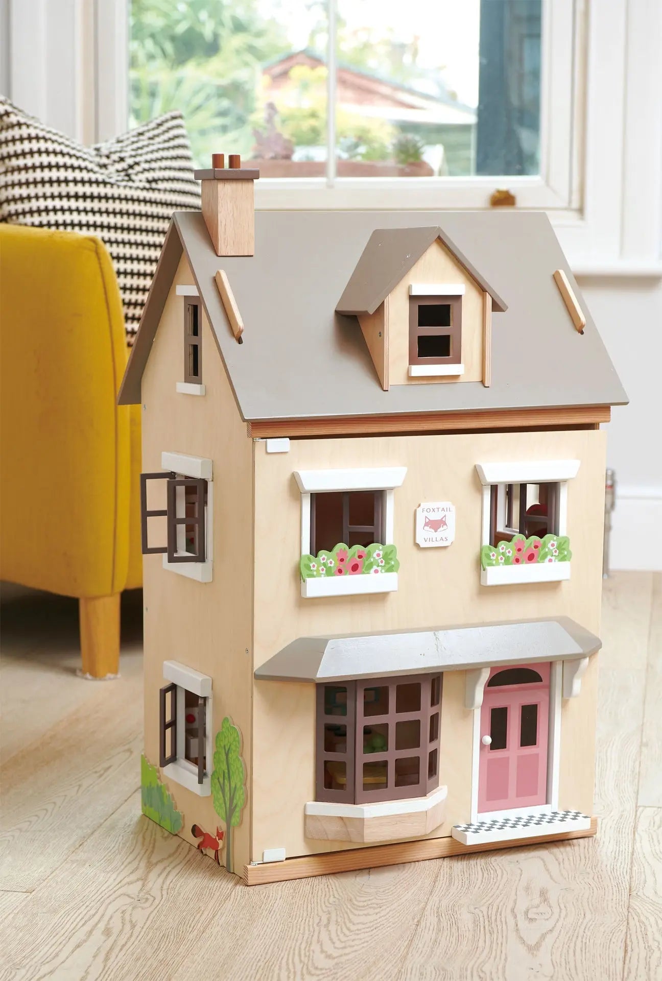 Foxtail Villa Town-Style Doll House - Grey Tender Leaf Toys