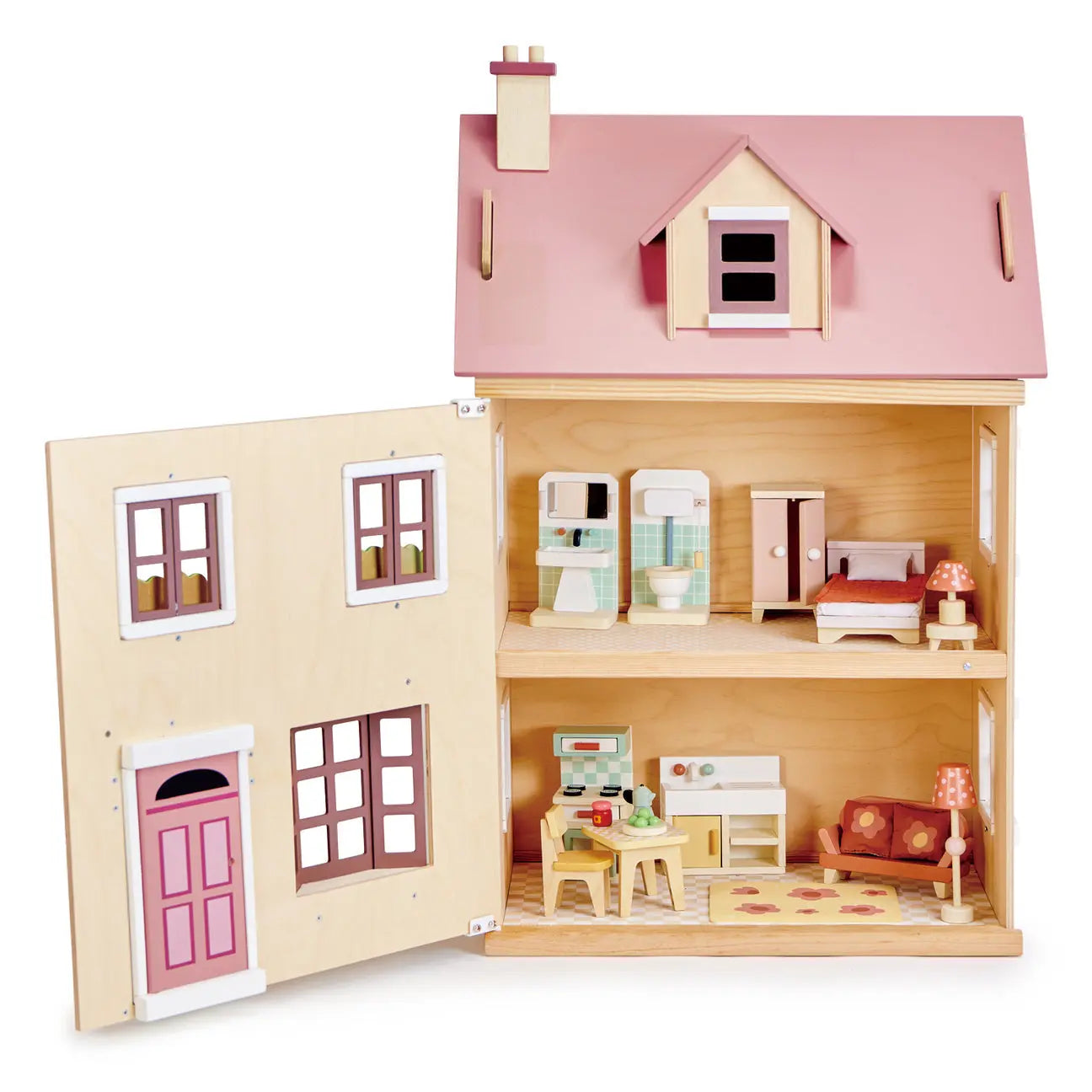 Foxtail Villa Town-Style Doll House - Pink Tender Leaf Toys