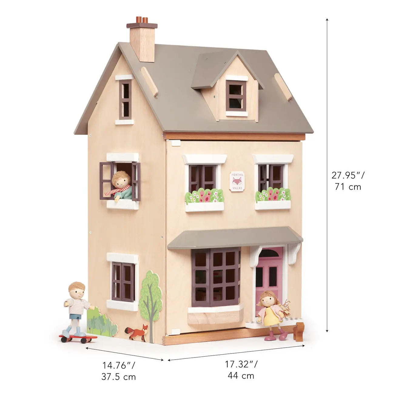 Foxtail Villa Town-Style Doll House - Grey Tender Leaf Toys