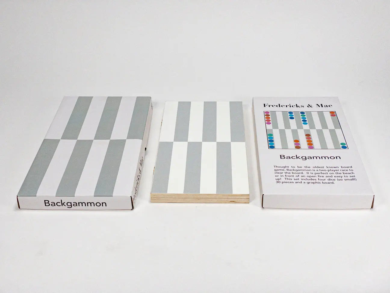 Backgammon Board Game, Multicolor Design, Complete Set with 30 Playing Pieces  Fredericks and Mae   