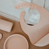 Silicone bib - Blush Speckle Mrs.Ertha