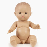 Louis European Boy Baby Doll "Vintage" Suitcase - Blue Gingham Patterns  Minikane Louis  