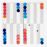 Backgammon Board Game, Multicolor Design, Complete Set with 30 Playing Pieces  Fredericks and Mae   