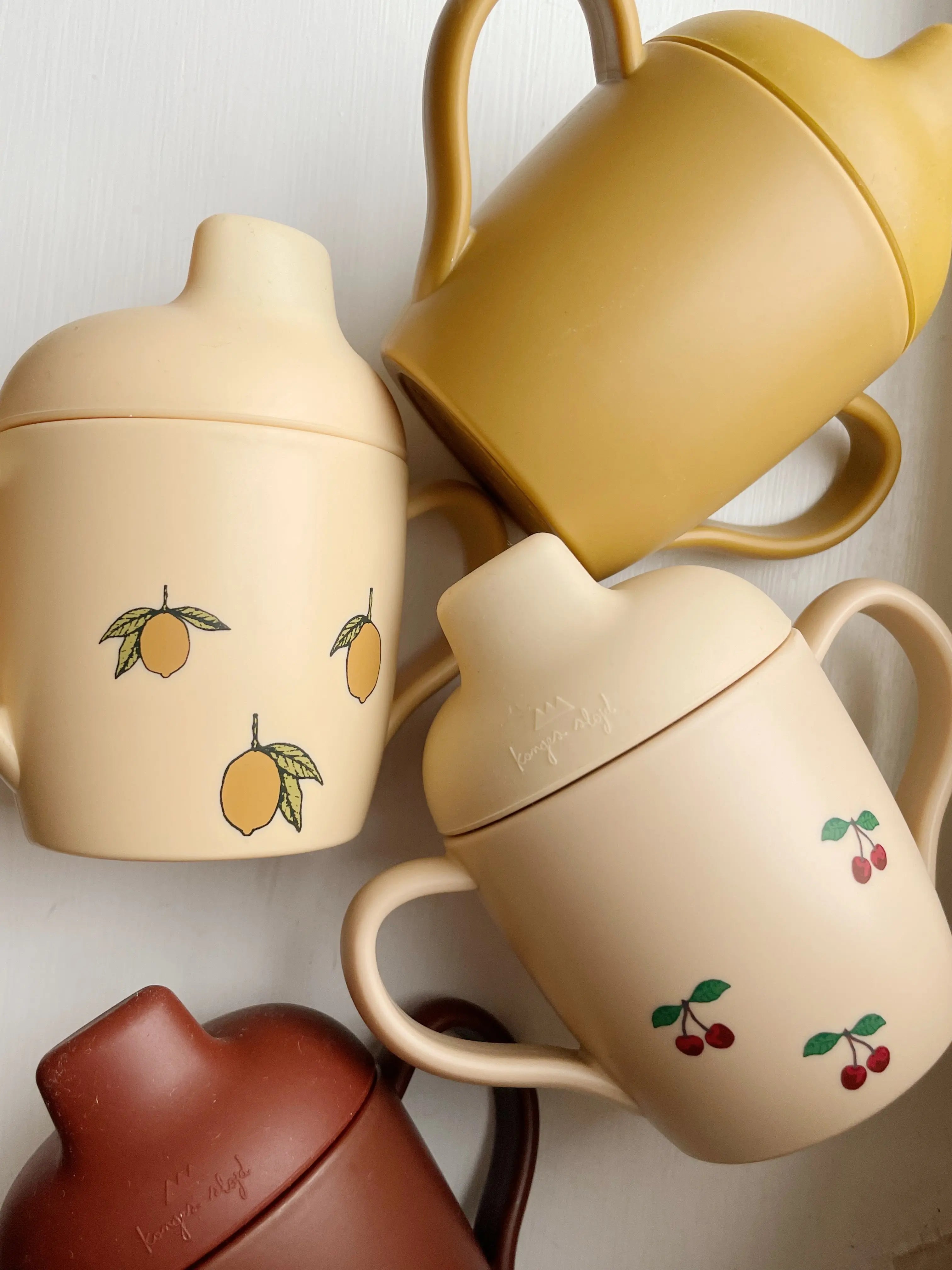 2 Pack Silicone Sippy Learning Cup - Lemon Konges Sløjd