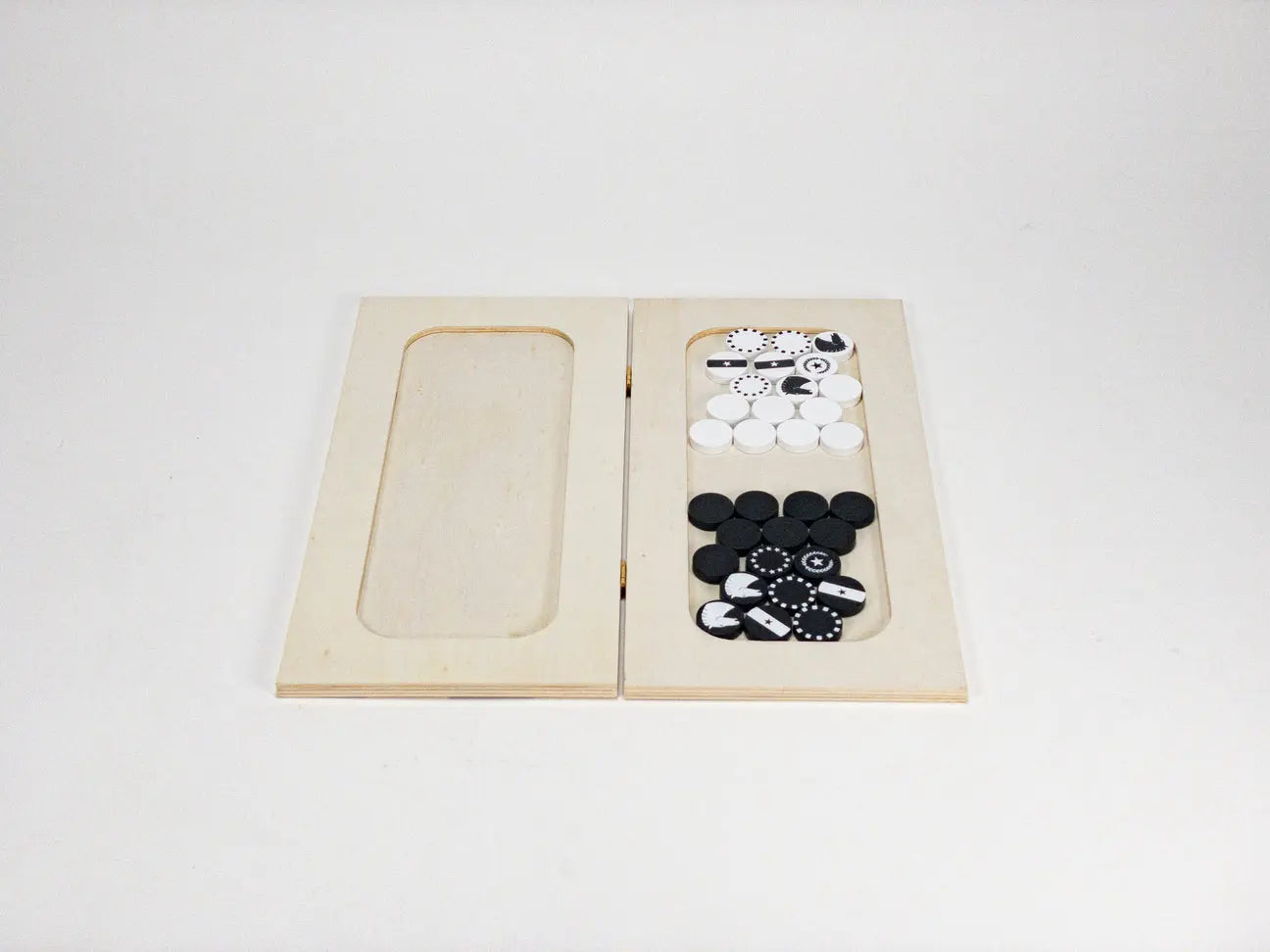 Natural/Black Chess Board Game, 24 Playing Pieces  Fredericks and Mae   