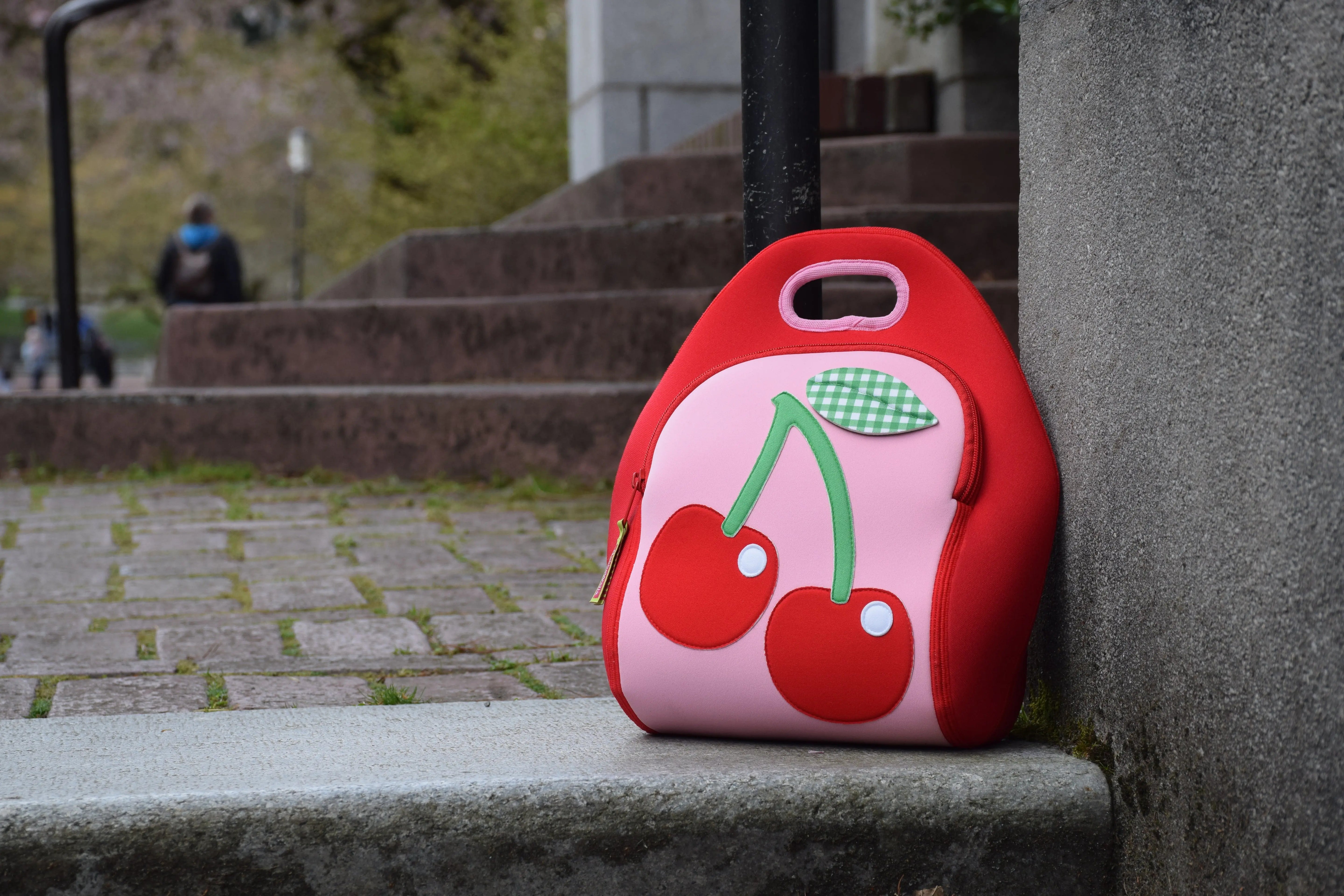 Cherry Lunch Bag - Red, Insulated Neoprene Lunch Tote, Cute Food Container Holder Lunch Bag Dabbawalla   