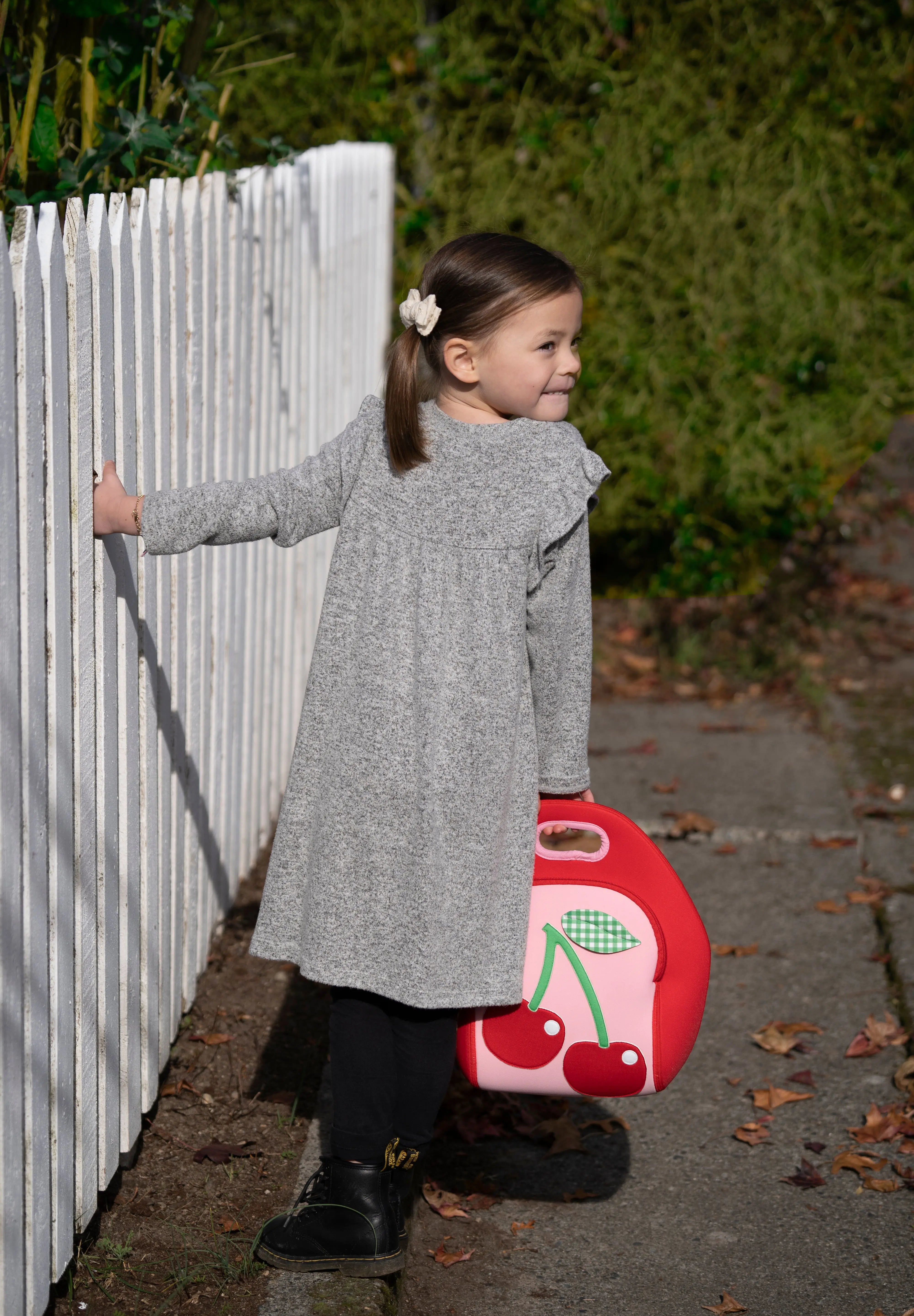 Cherry Lunch Bag - Red, Insulated Neoprene Lunch Tote, Cute Food Container Holder Lunch Bag Dabbawalla   