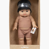 Jude-Leo Asian Boy Baby Doll With Black Eyes  Minikane   