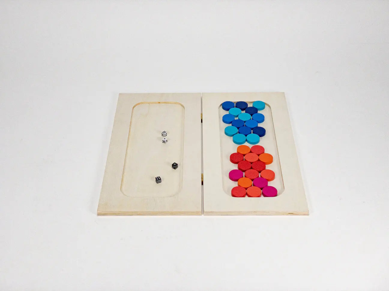 Backgammon Board Game, Multicolor Design, Complete Set with 30 Playing Pieces  Fredericks and Mae   