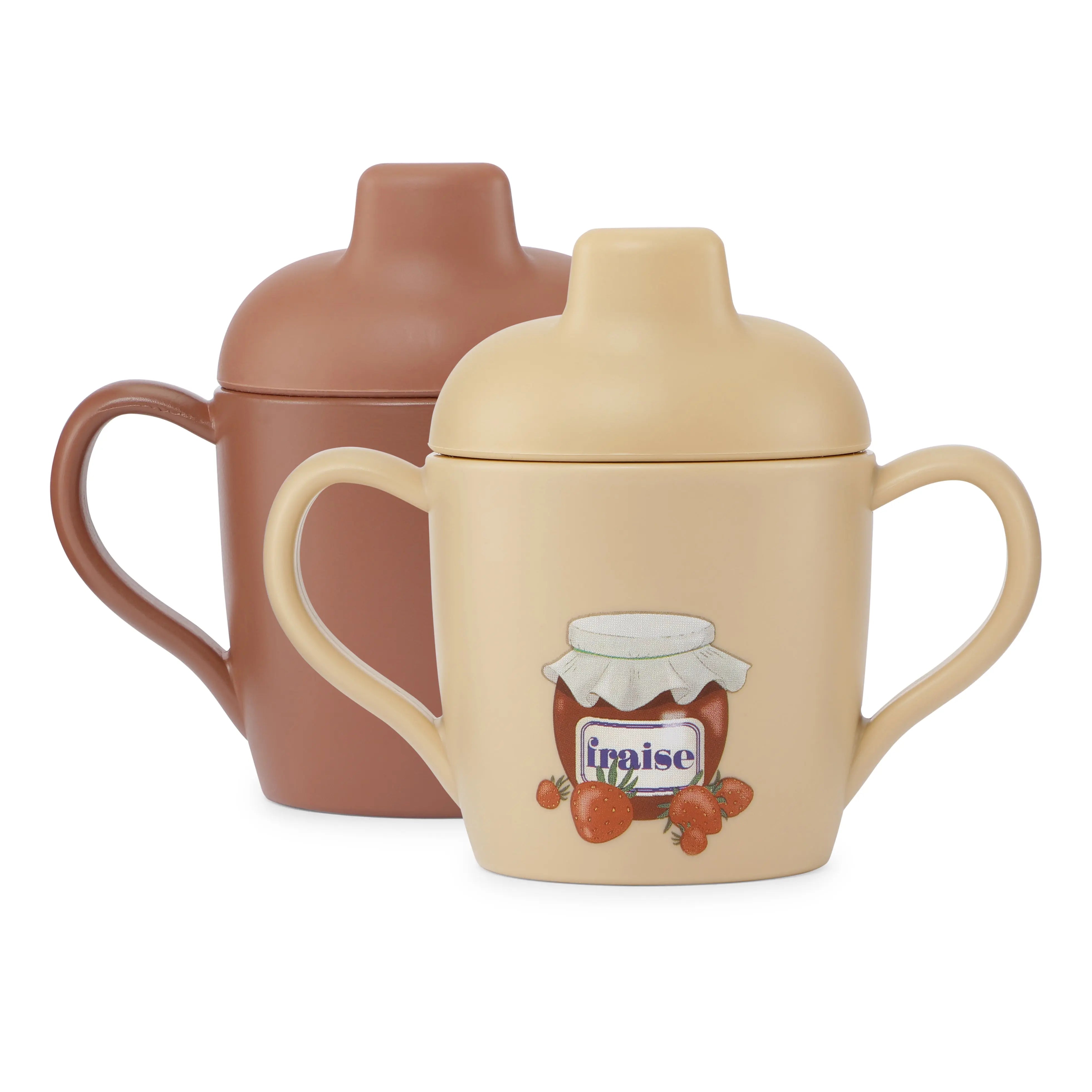 2 Pack Silicone Sippy Learning Cup - Fraise Konges Sløjd