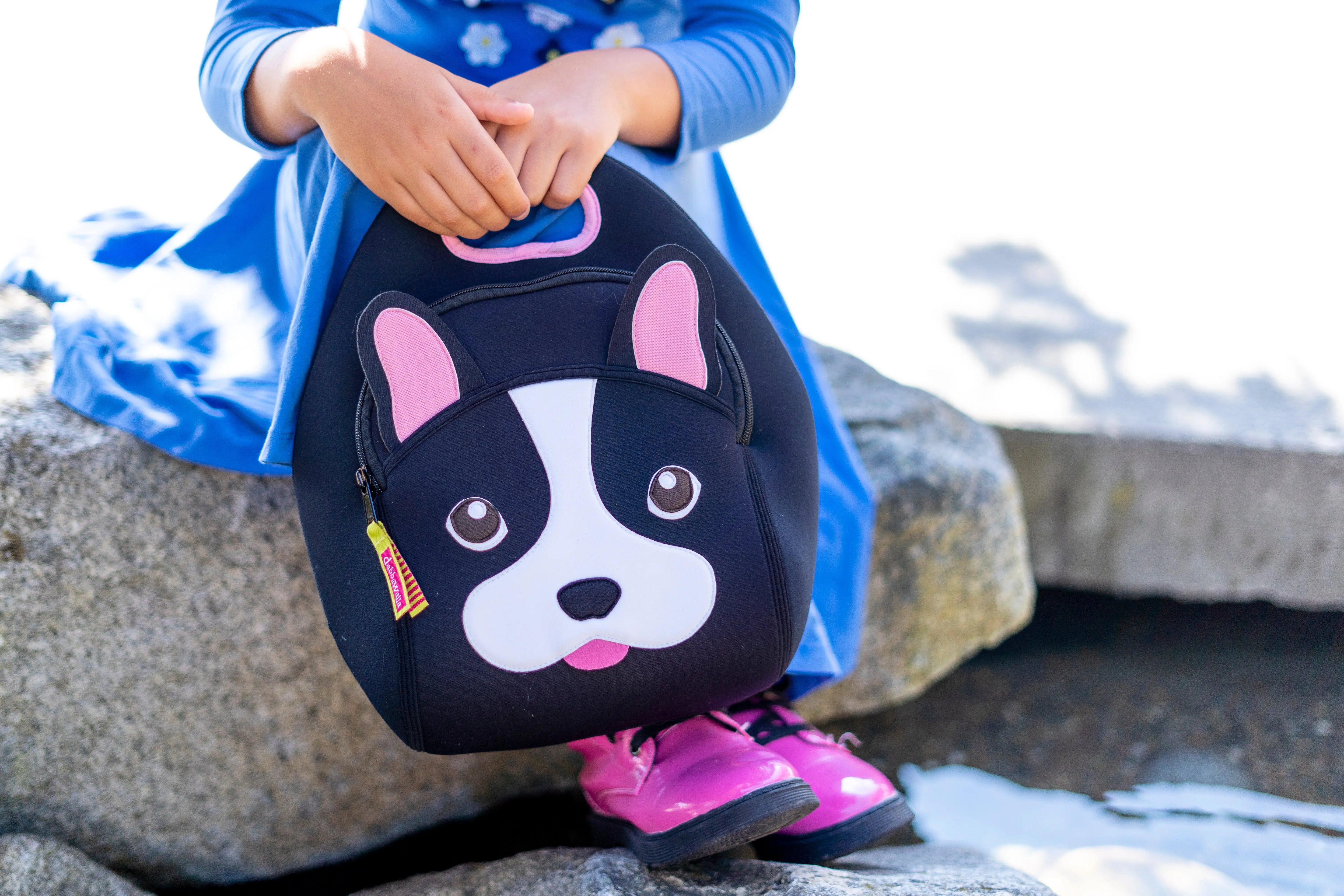 French Bulldog Lunch Bag - Black, Insulated Neoprene Lunch Tote Lunch Bag Dabbawalla   