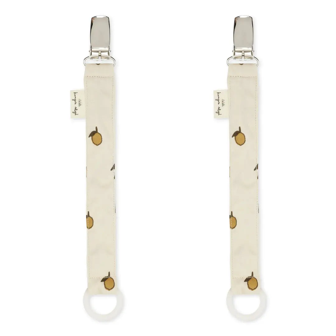 2 Pack Pacifier Strap  Konges Sløjd Lemon  