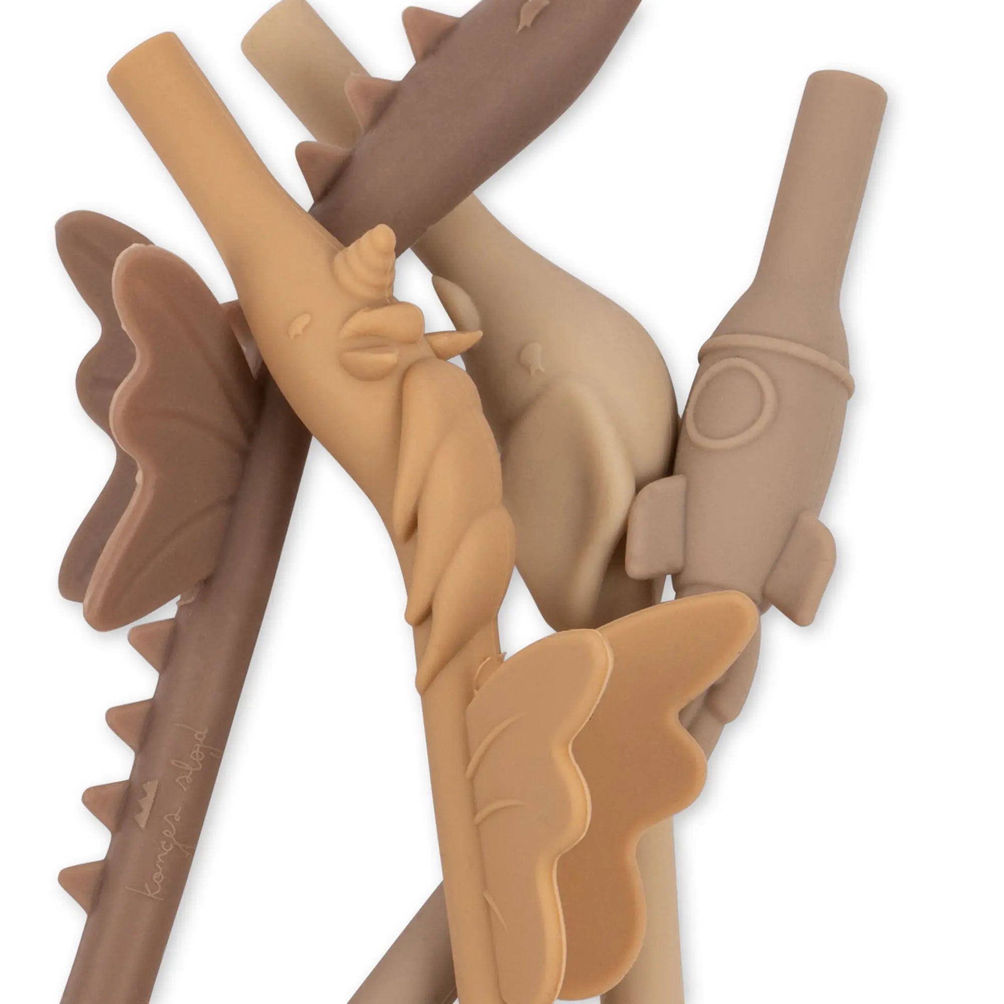 4 Pack Silicone Mix Shaped Straw  Konges Sløjd   