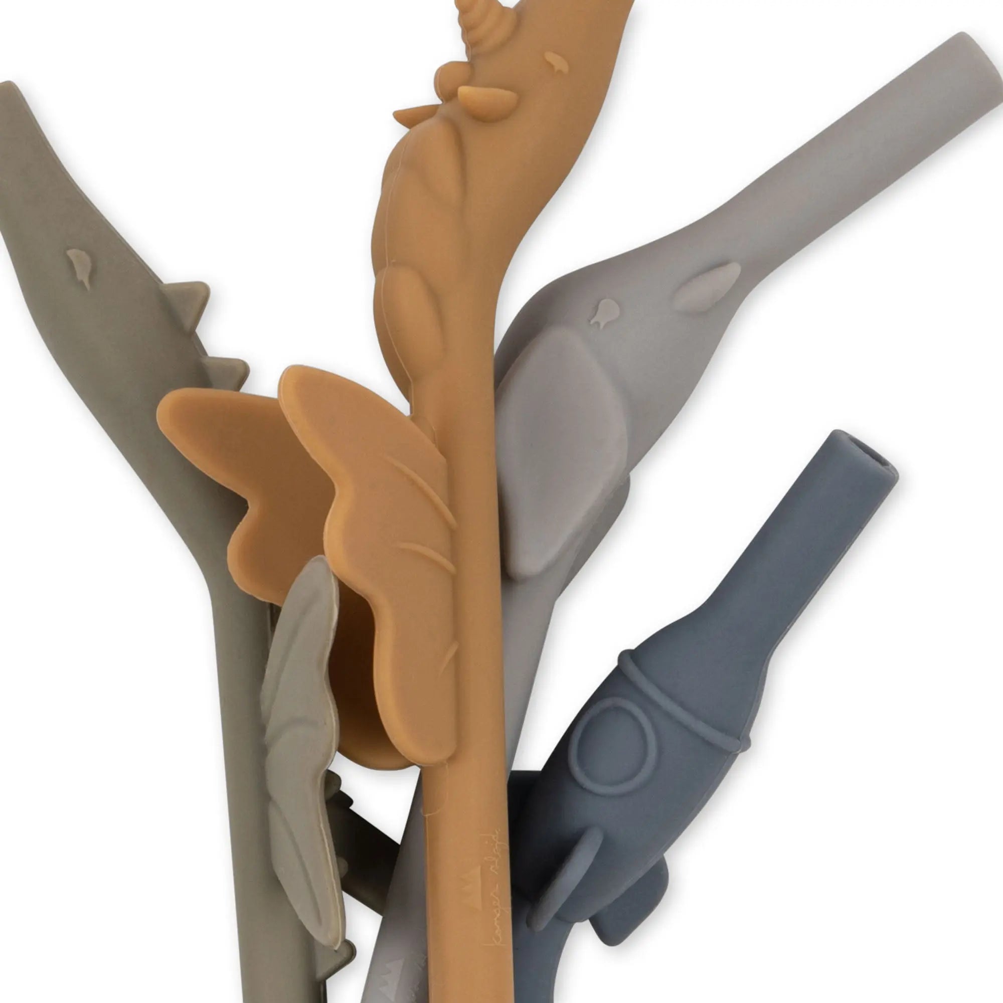 4 Pack Silicone Mix Shaped Straw  Konges Sløjd   