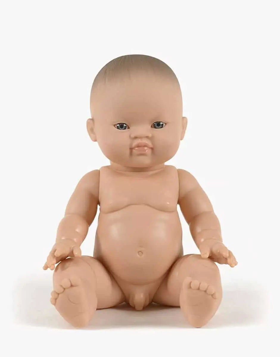 Élio Asian Boy Baby Doll with Blue Eyes  Minikane   