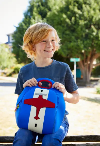Airplane Lunch Bag - Blue, Insulated Neoprene Lunch Tote Lunch Bag Dabbawalla   