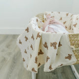 Muslin Teddy Bear Blanket, Soft and Cozy Baby Blanket, Heat Retention and Absorption  Bloomere   