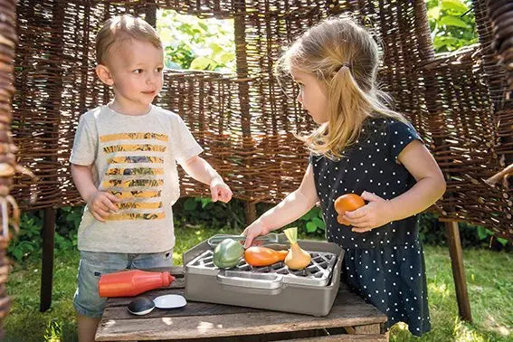 Outdoor Garden Grill Set, BBQ Playset, Pretend Play, Play Kitchen Toy, Kids Gift  Dantoy   