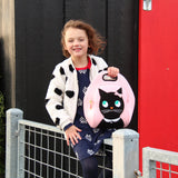 Miss Kitty Lunch Bag - Pink and Black, Insulated Neoprene Lunch Tote Lunch Bag Dabbawalla   