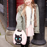 Miss Kitty Lunch Bag - Pink and Black, Insulated Neoprene Lunch Tote Lunch Bag Dabbawalla   