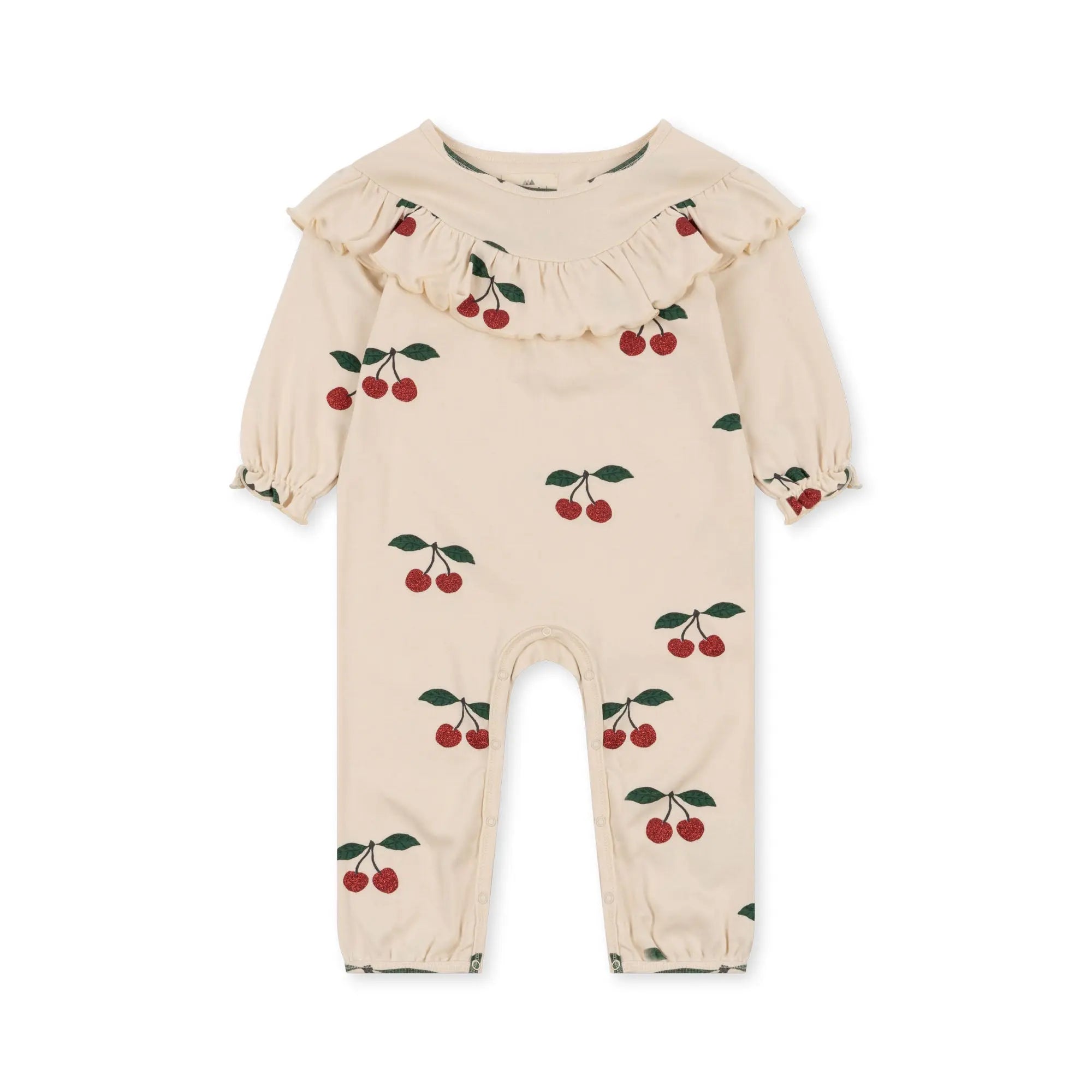 Malli Glitter Girl Romper Gots - Grande Cerise  Konges Sløjd Ma Grande Cerise Glitter 50-56cm/0-1M 