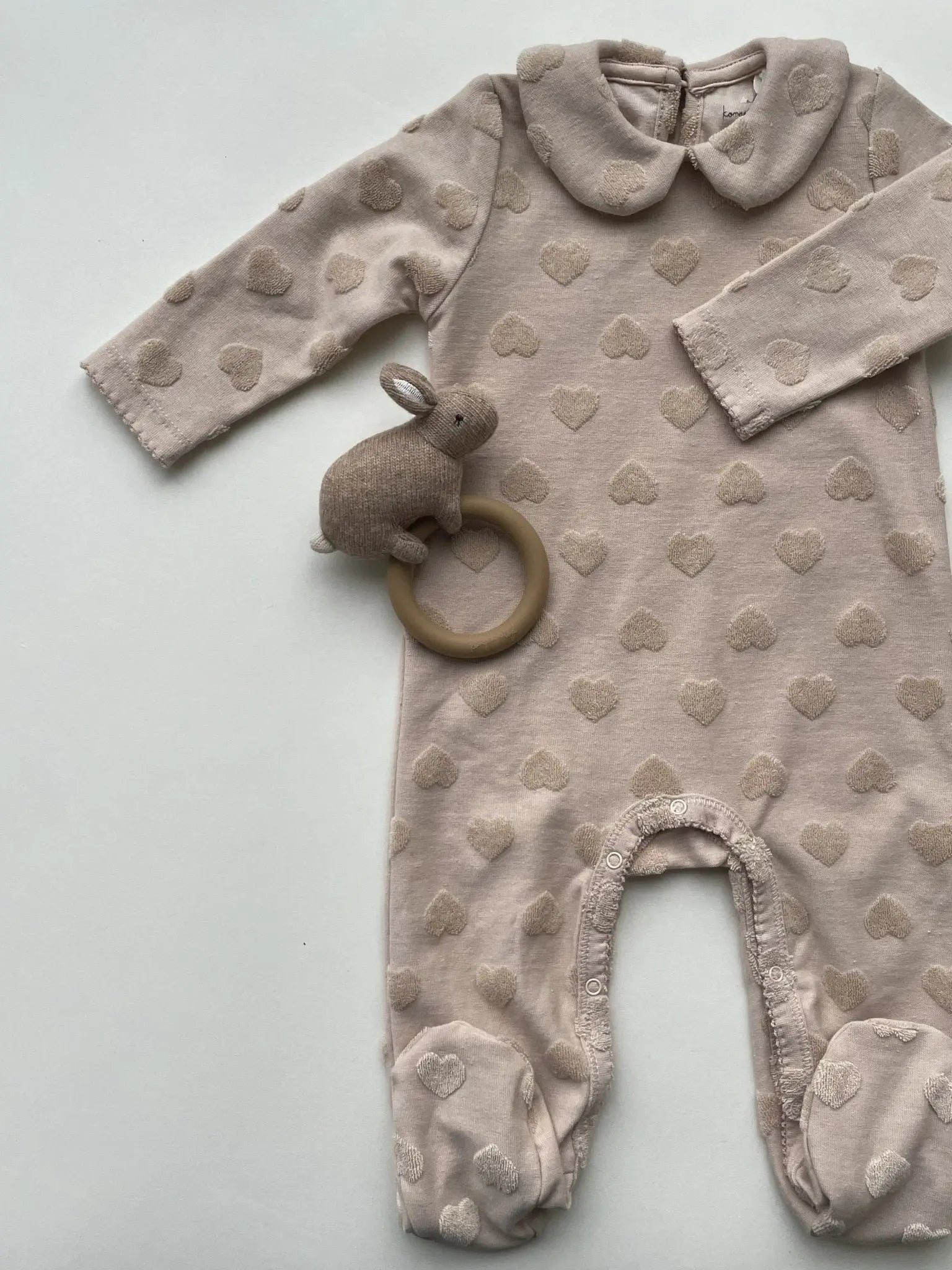 Smoky Grey Miffie Collar Baby Onesie Gots  Konges Sløjd Smoke Gray 74cm/9M 