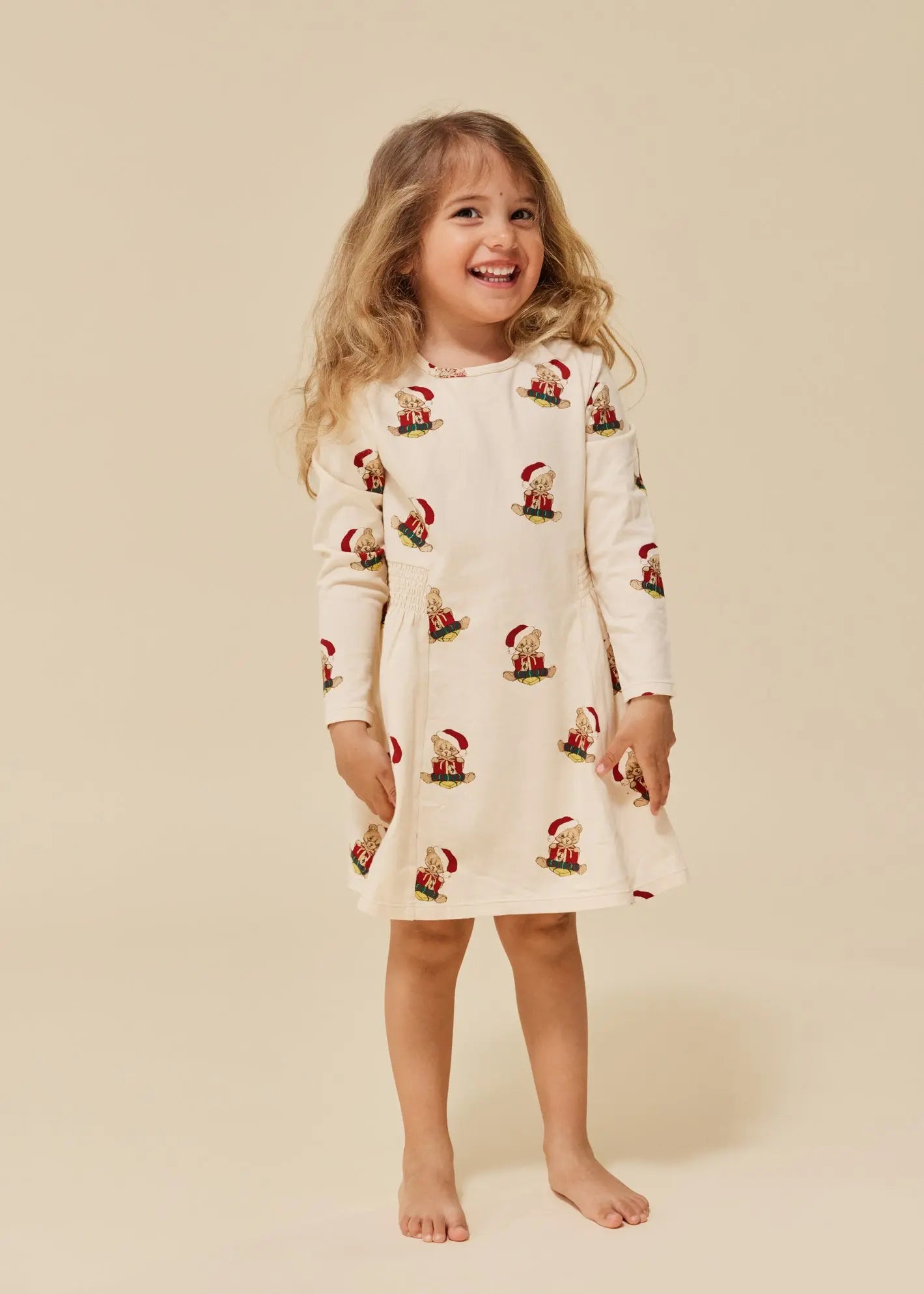 Teddy Basic Christmas Girl Dress Gots  Konges Sløjd   