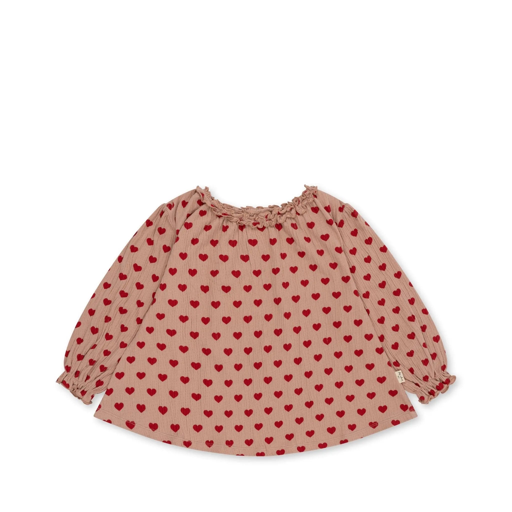 Coeur Mahogany Chleo Girl Blouse Gots  Konges Sløjd Coeur Mahogany 86cm/18M 