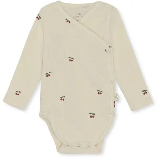 Organic Cotton Newborn Bodysuit Gots  Konges Sløjd Cherry 44cm/PRE 
