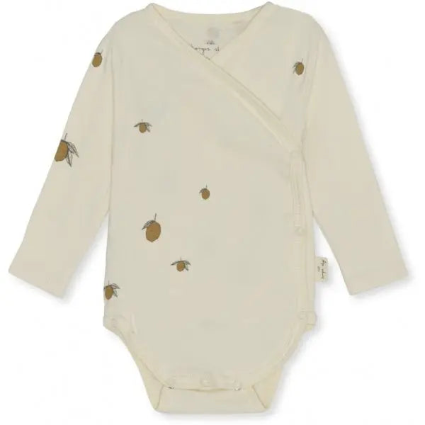 Organic Cotton Newborn Bodysuit Gots  Konges Sløjd Lemon 44cm/PRE 