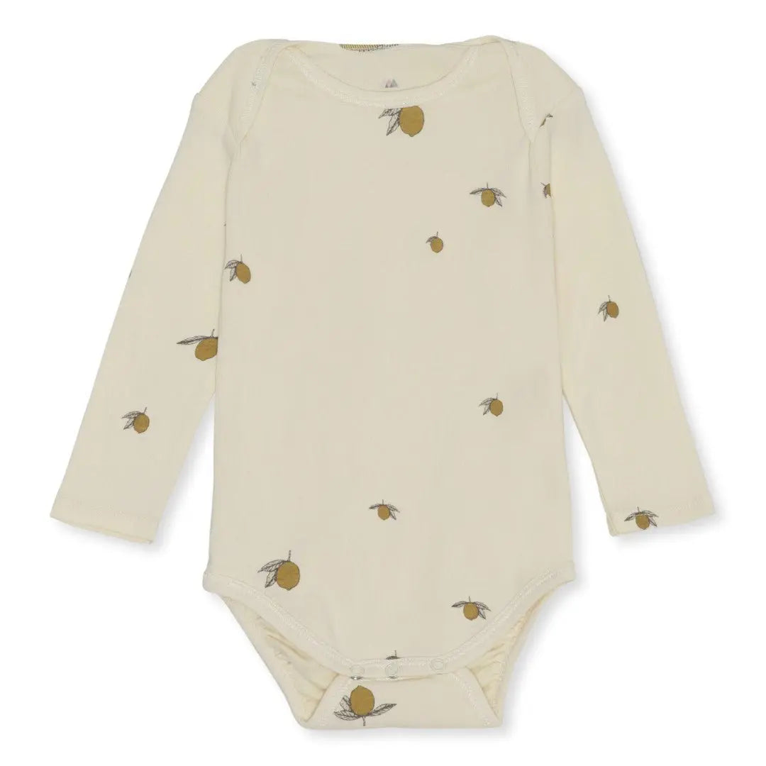 Organic Cotton Baby Bodysuit Gots  Konges Sløjd Lemon 74cm/9m 