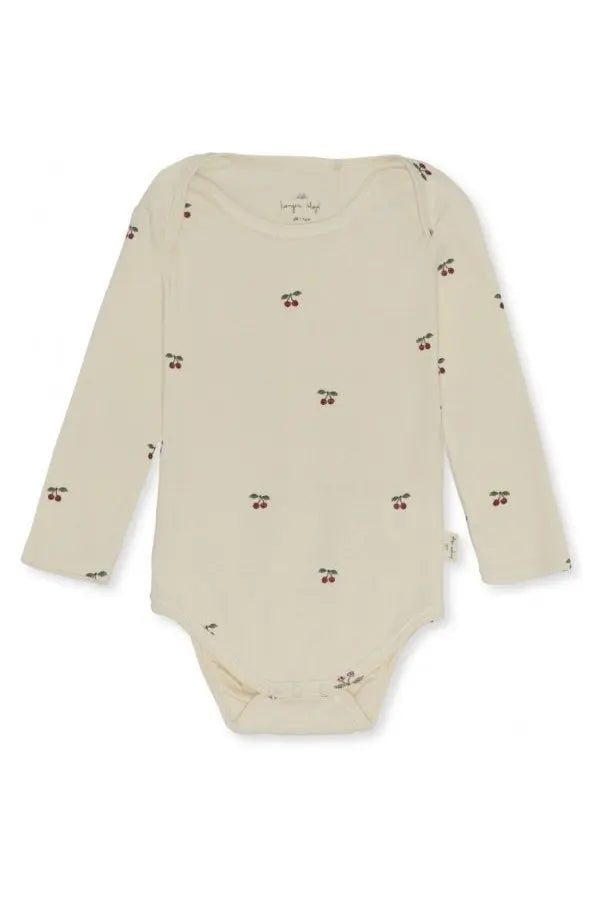 Organic Cotton Baby Bodysuit Gots  Konges Sløjd Cherry 74cm/9M 