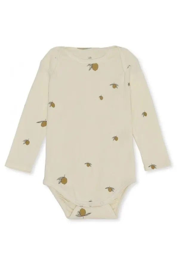 Organic Cotton Baby Bodysuit Gots  Konges Sløjd Lemon 74cm/9M 