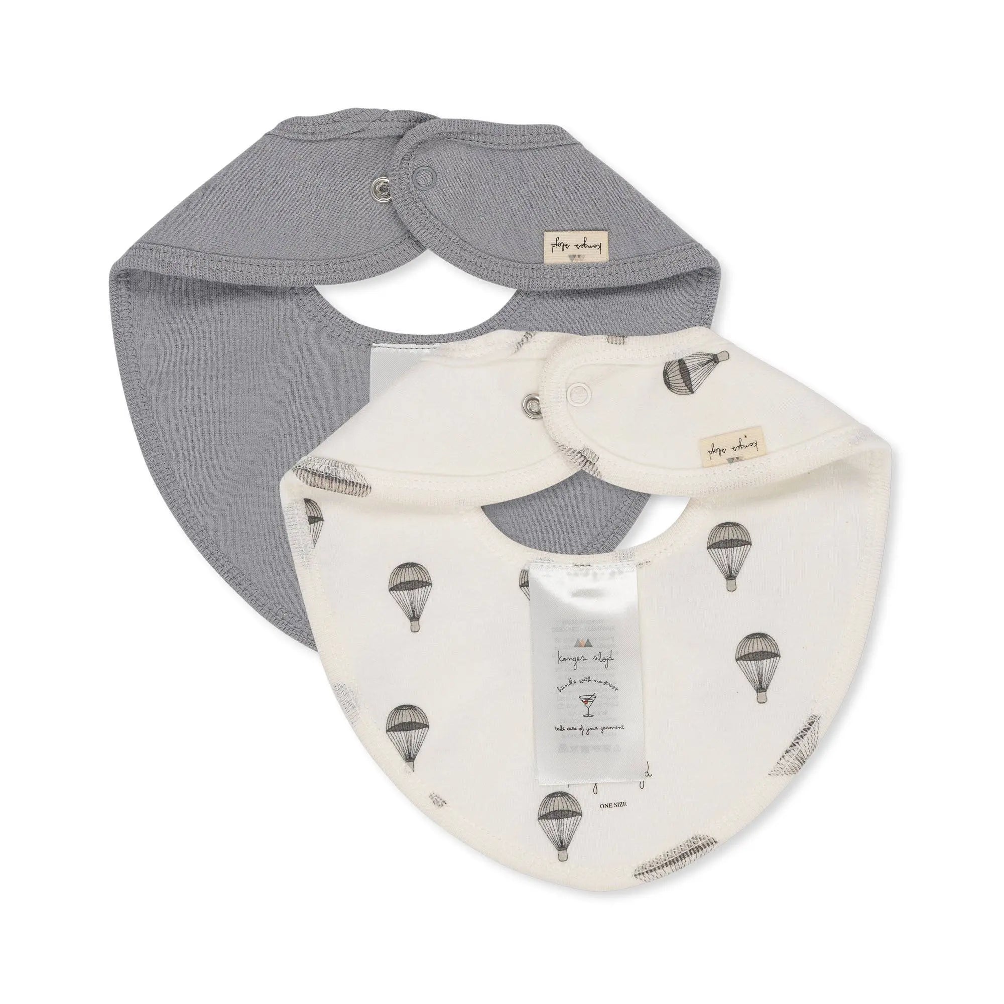 2 Pack Parachute Organic Cotton Baby Bibs, Soft and Absorbent, Feeding Essential  Konges Sløjd   
