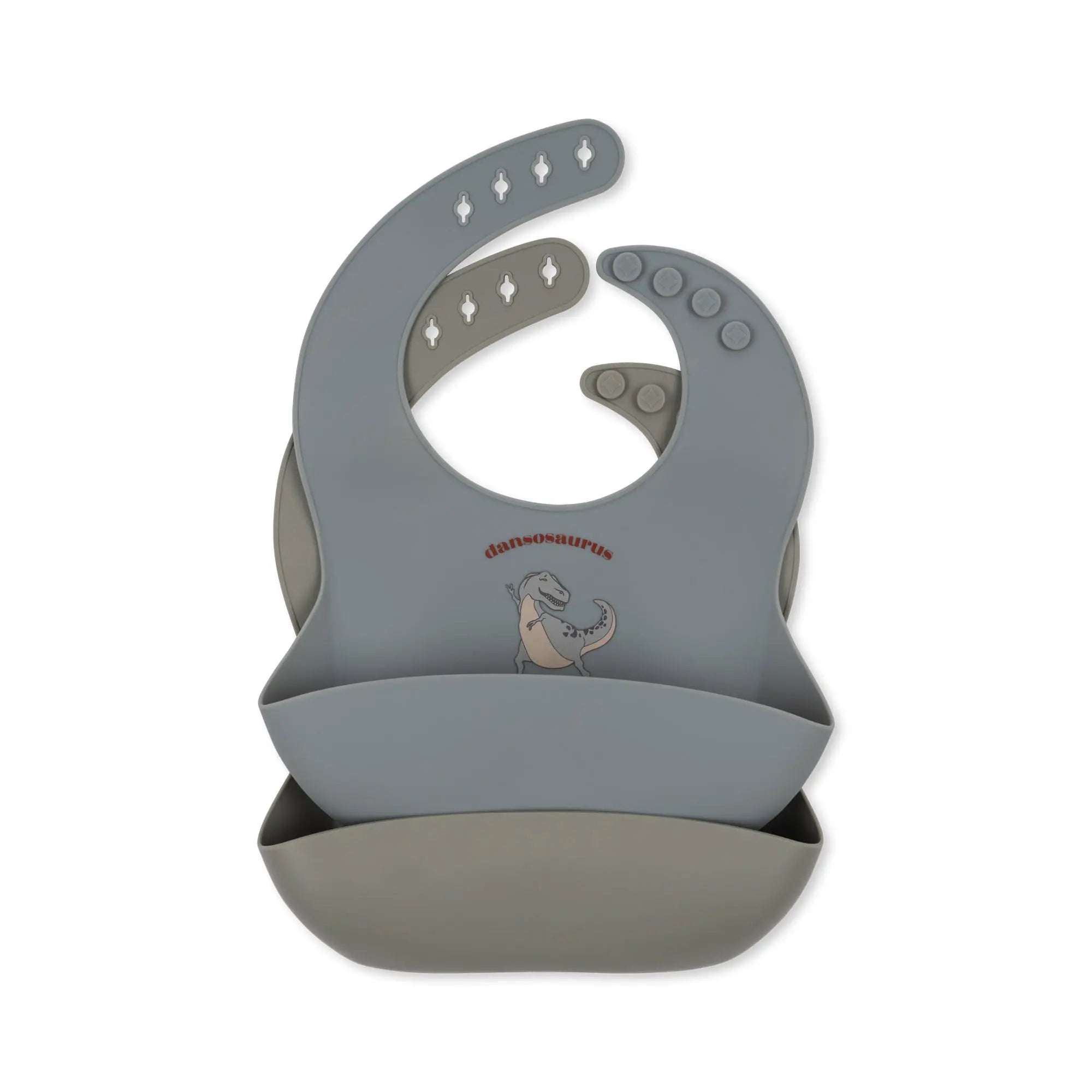 2 Pack Silicone Dansosaurus Baby Bibs, Waterproof Bibs for Mealtime  Konges Sløjd   