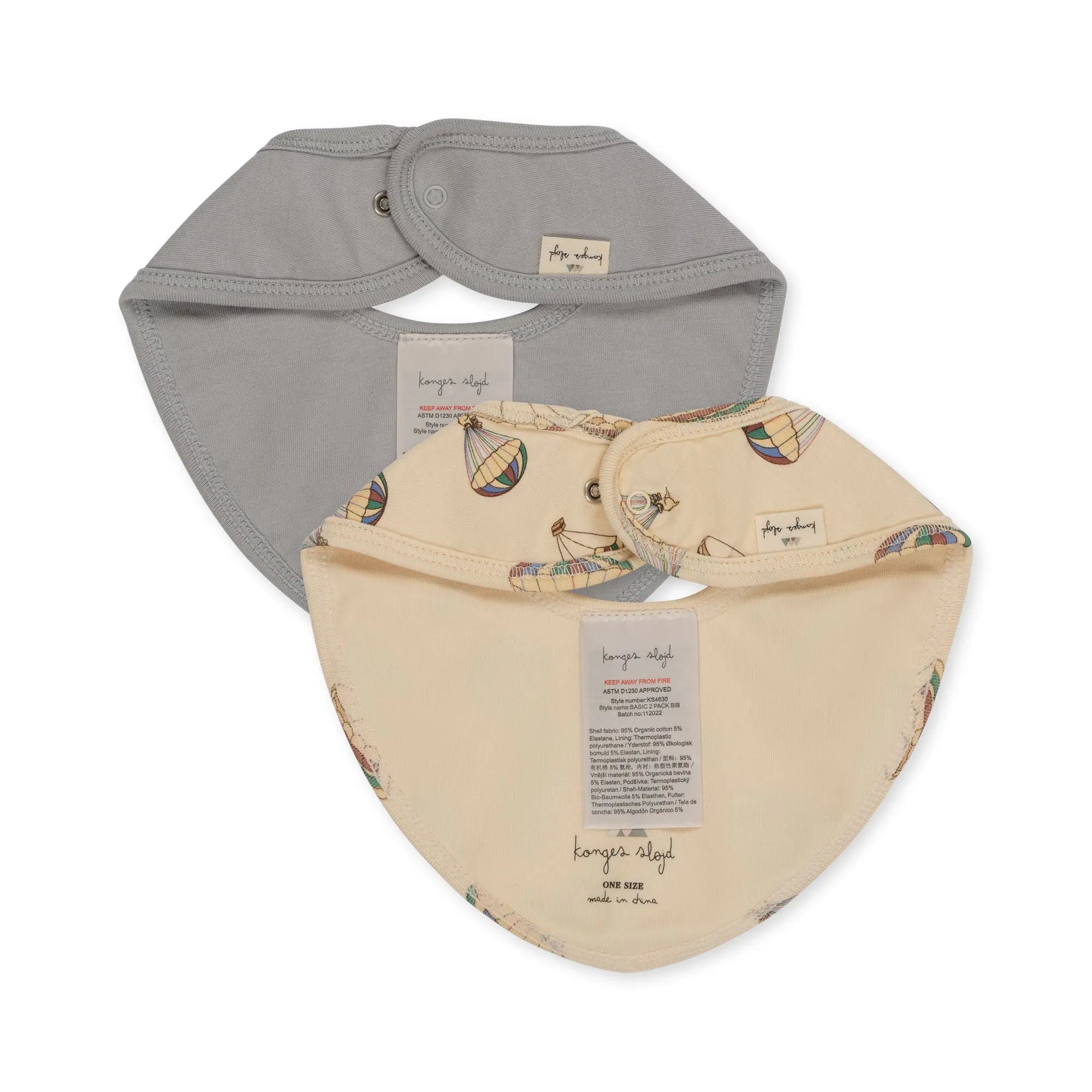 Basic 2 Pack Bib - LeviterLeviter Basic Bib - 2 Pack, Snap Button Closure, Baby Bib, Bib Set  Konges Sløjd   