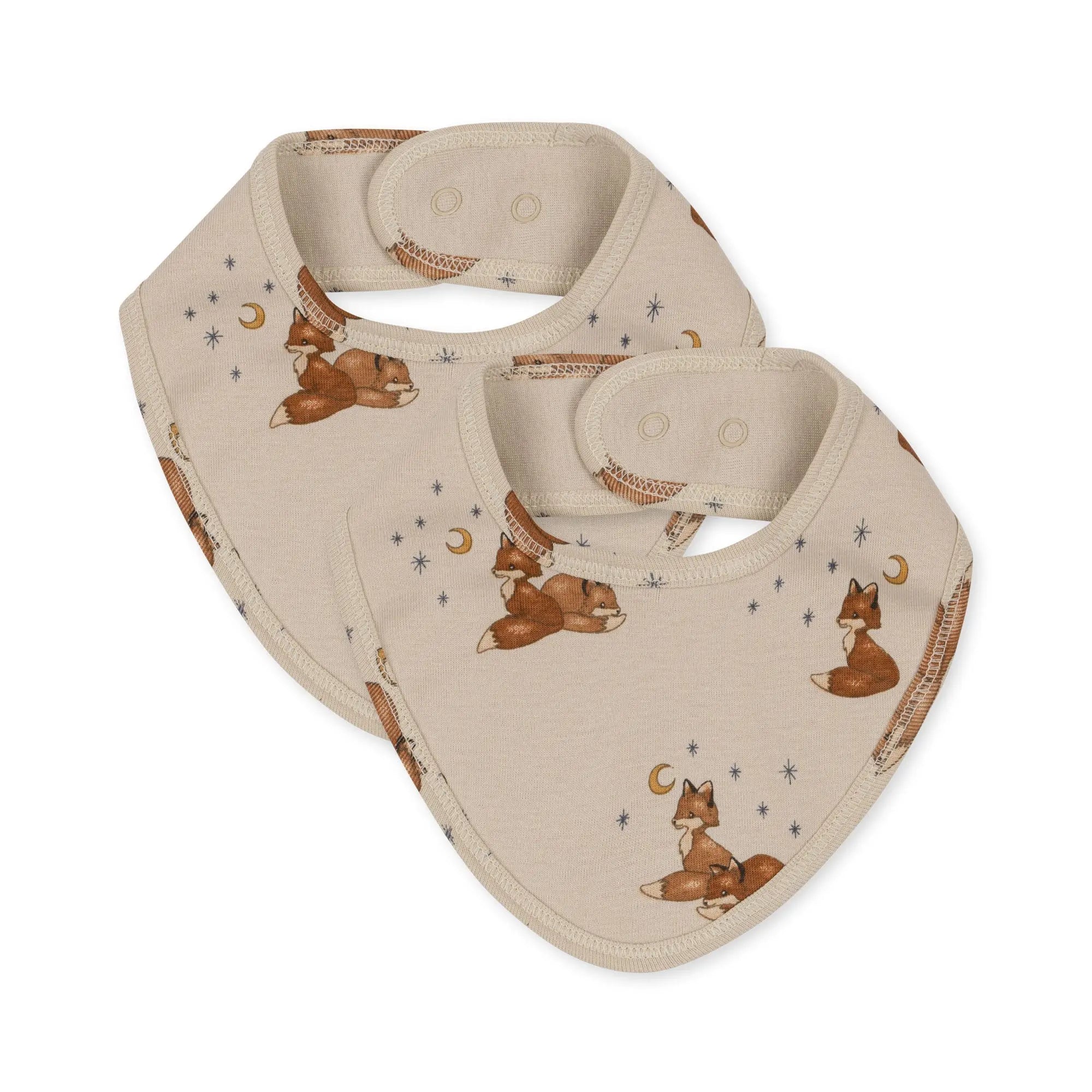Organic Cotton Baby Bib, 2 Pack - Foxie  Konges Sløjd   
