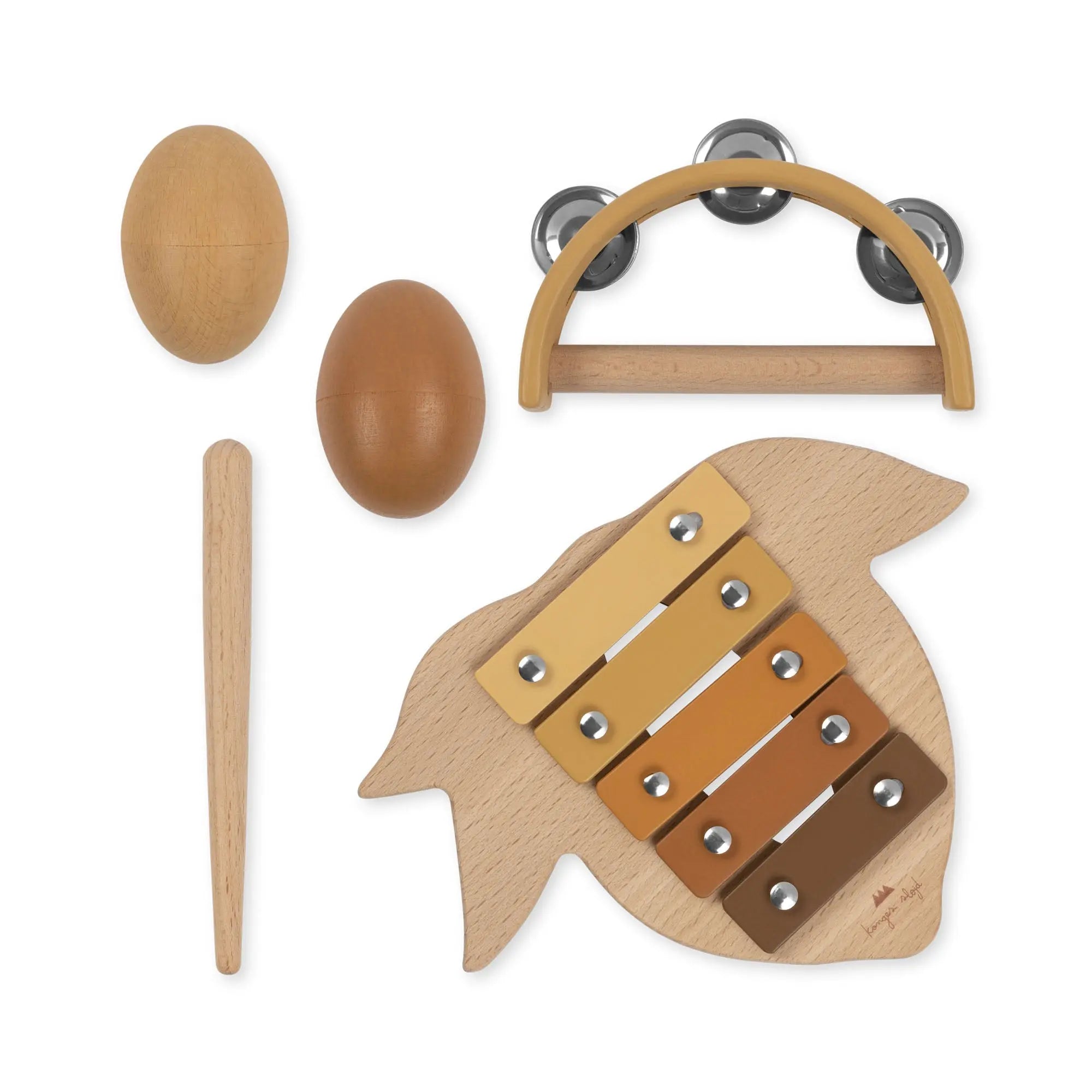 Wooden Music Instruments Toy Set Lemon Fsc  Konges Sløjd   