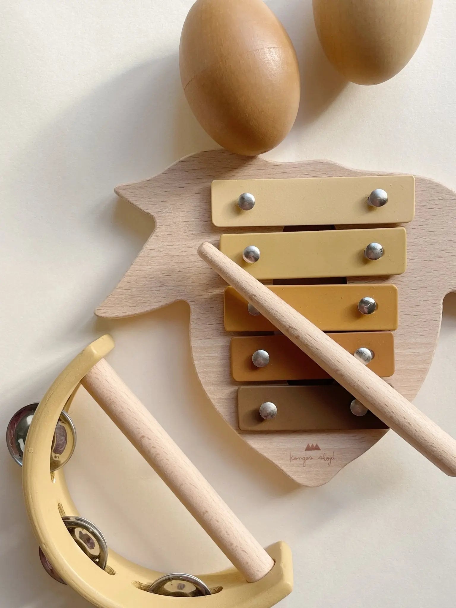 Wooden Music Instruments Toy Set Lemon Fsc  Konges Sløjd   