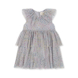 Fairy Dress With Frill Details, Two-Tier, Rounded Collar, Soft Cotton Inside Layer, Crisp Tulle Outer Layers  Konges Sløjd Nuit Etoile 86cm/18M 