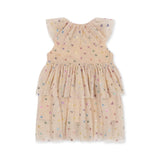 Fairy Dress With Frill Details, Two-Tier, Rounded Collar, Soft Cotton Inside Layer, Crisp Tulle Outer Layers  Konges Sløjd   