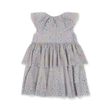Fairy Dress With Frill Details, Two-Tier, Rounded Collar, Soft Cotton Inside Layer, Crisp Tulle Outer Layers  Konges Sløjd   