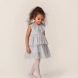 Fairy Dress With Frill Details, Two-Tier, Rounded Collar, Soft Cotton Inside Layer, Crisp Tulle Outer Layers  Konges Sløjd   