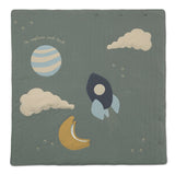 Play Blanket with Toy Hoops, Organic Cotton, Sensory Development, Shapes & Sounds, Tactile Materials  Konges Sløjd Outer Space One Size 