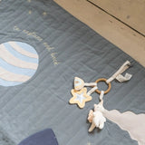 Play Blanket with Toy Hoops, Organic Cotton, Sensory Development, Shapes & Sounds, Tactile Materials  Konges Sløjd   