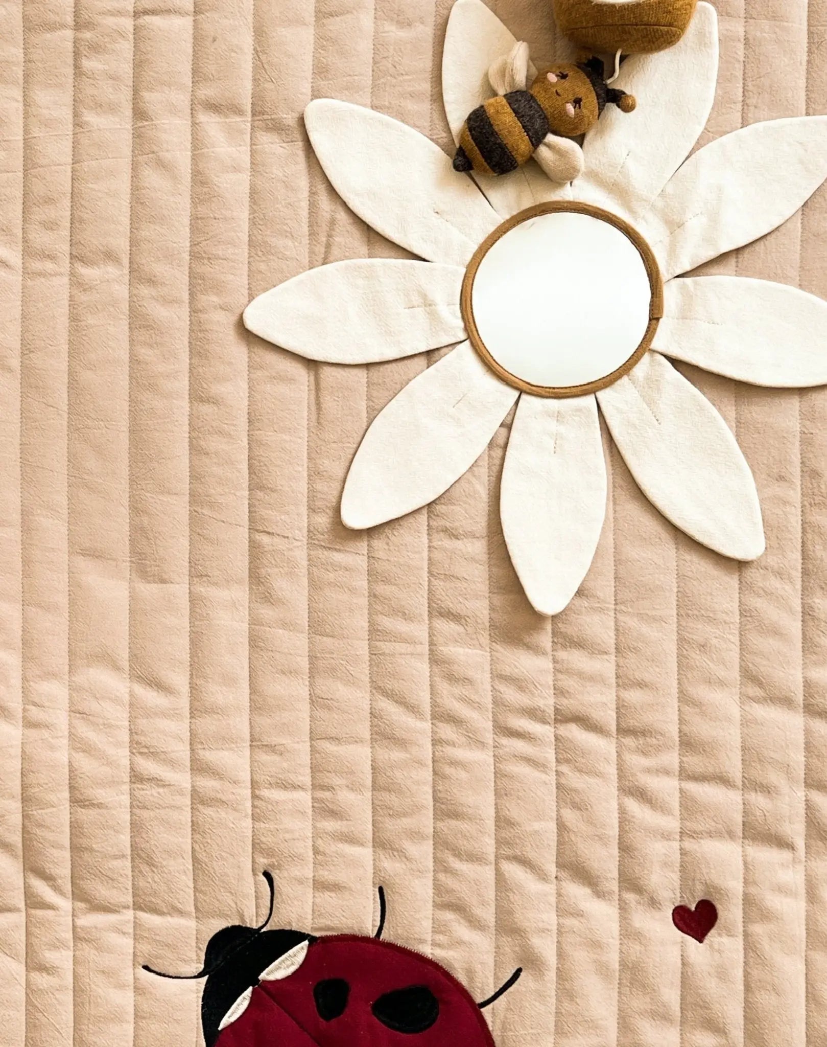 Play Blanket with Toy Hoops, Organic Cotton, Sensory Development, Shapes & Sounds, Tactile Materials  Konges Sløjd   