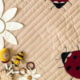 Play Blanket with Toy Hoops, Organic Cotton, Sensory Development, Shapes & Sounds, Tactile Materials  Konges Sløjd   