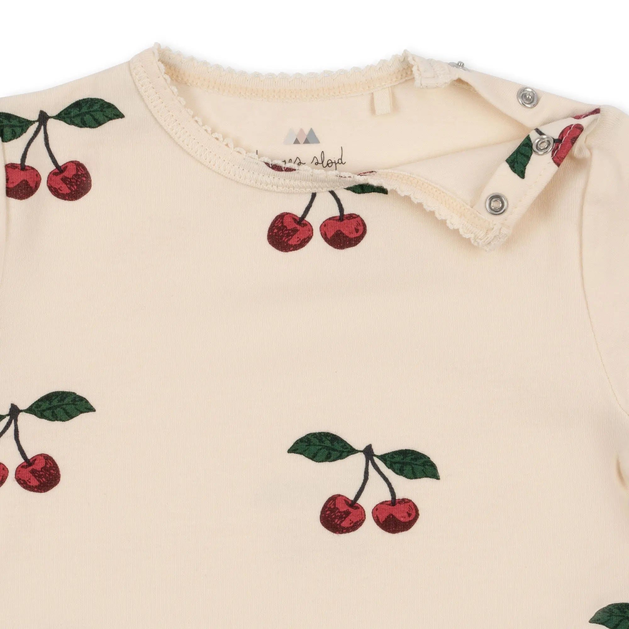 Organic Cotton Basic Baby Onesie Gots  Konges Sløjd Ma Grande Cerise 74cm/9M 