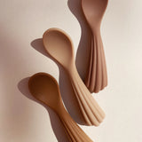 3-Pack Mess Free Silicone Baby Spoons, BPA-Free, Easy-to-Hold, Baby Feeding Spoons  Konges Sløjd   